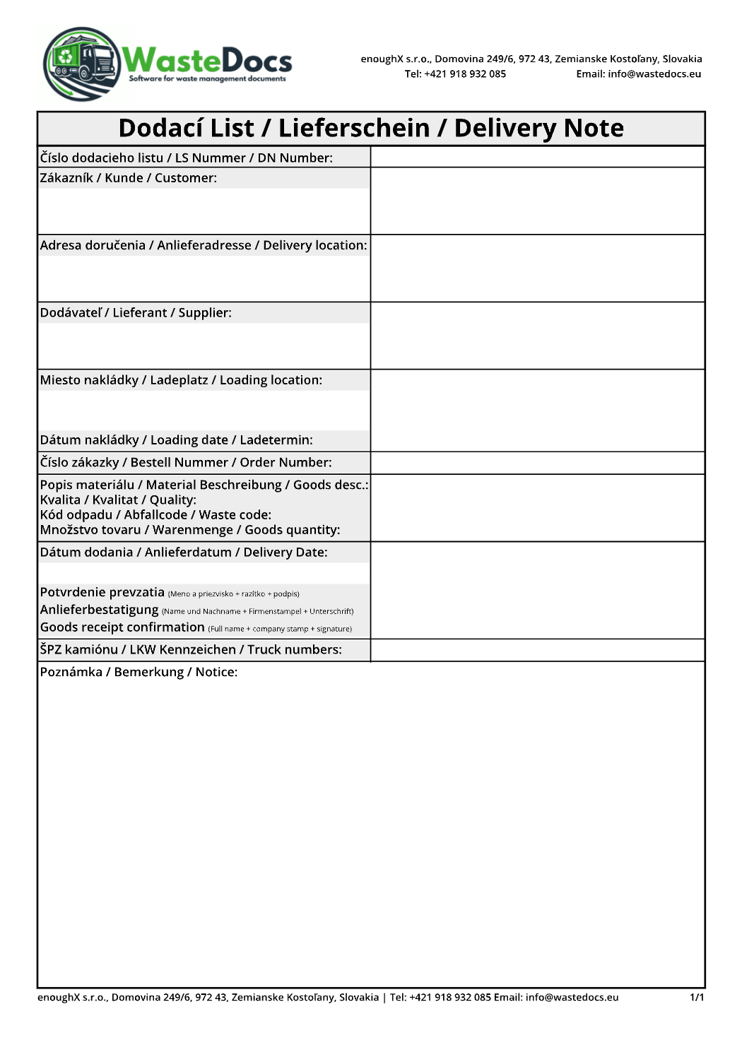 Dodací list